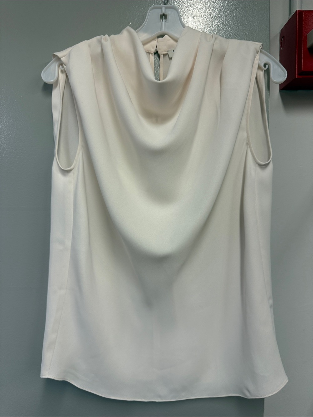 Babaton Cream Draped Cowl Neck Sleeveless Top